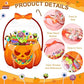 🔥🍬🎃 Sacos de lembranças de Halloween transparentes em forma de abóbora com fecho hermético 🎁