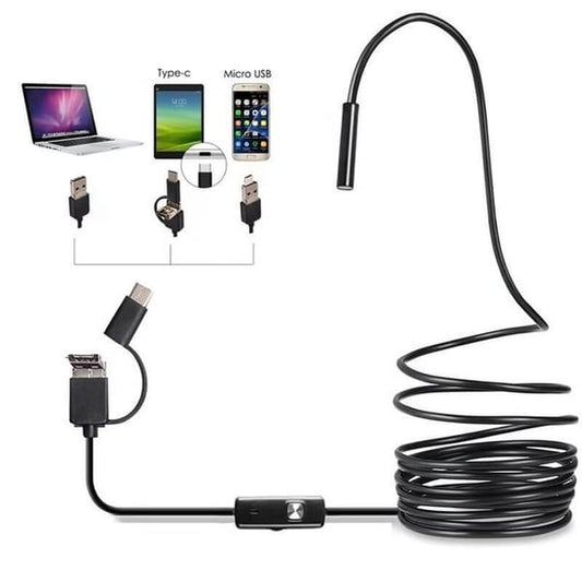🔍 49% DE DESCONTO! ✨ ENDOSCÓPIO 3 EM 1 - 2,0 MP HD com 6 luzes LED, à prova de água IP67, compatível com smartphones para inspeções domésticas e projetos de bricolage 📱🛠️