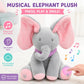 🐘🎶Elefante de Pelúcia Cantor Peek-A-Boo – Animal de Pelúcia Musical Interativo