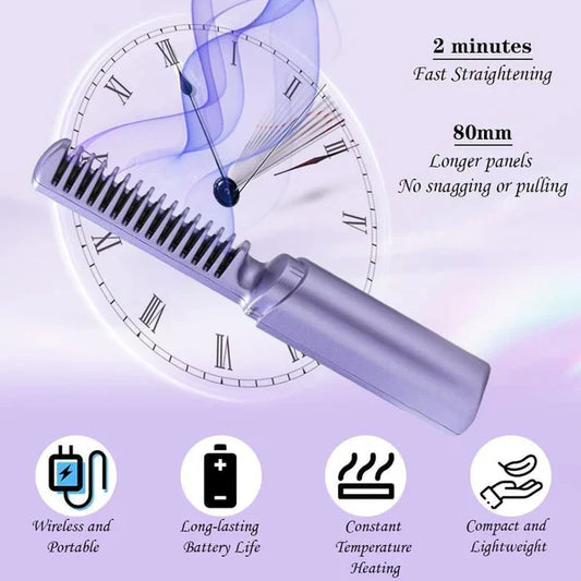 🎄Promoção de Verão - Até 50% de desconto💇‍♀️Chapinha de Cabelo Portátil Sem Fio (🎁Chapinha de Cabelo em Formato de V)
