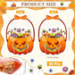 🔥🍬🎃 Sacos de lembranças de Halloween transparentes em forma de abóbora com fecho hermético 🎁