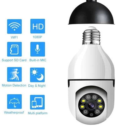 💡【Câmara em forma de lâmpada sem fios com Wi-Fi】— Desligue e transforma-se numa lâmpada; ligue e ela transforma-se no seu guarda de segurança pessoal — um guardião escondido na luz! 🔒✨