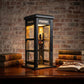 ✨ Luminária decorativa em estilo vintage de cabine telefônica