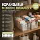 🔥 Organizador de medicamentos telescópico transparente — extensível, perfeito para um armário de medicamentos organizado 💊🗄️