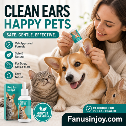 🐱🐶 Gotas Suaves para Limpeza de Ouvidos de Animais de Estimação — Diga Adeus às Doenças do Canal Auditivo Exterior