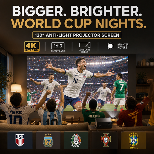 ⚽️⚽️Mega Promoção da Copa do Mundo - 50% de desconto 🔥Tela de Projeção Retroiluminada (16:9)🎥✨