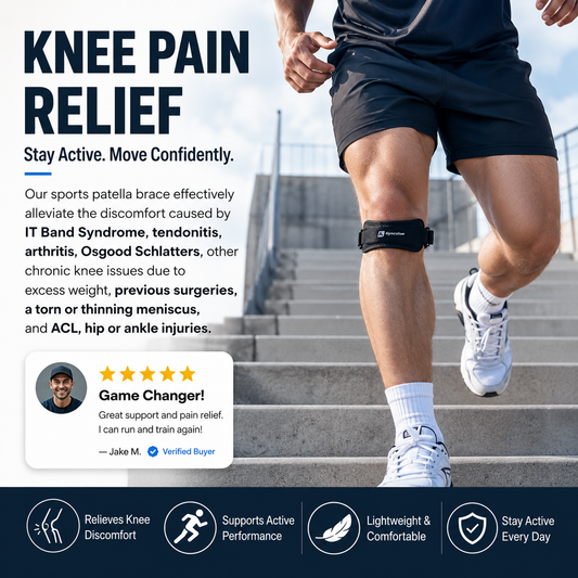 🥳PROMOÇÃO IMPERDÍVEL DE 2026🥳💞MAIS DE 50 MIL UNIDADES VENDIDAS!🦵💪 50% DE DESCONTO! Órtese Patelar Esportiva – Alça ajustável, neoprene respirável. Alivia a dor no joelho e estabiliza a patela. Corra e treine sem dor! 🏃‍♂️✨