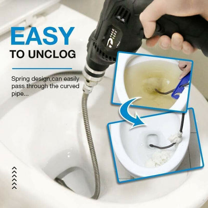 🚿 60% DESCONTO! 🎉 Mola elétrica para desentupir esgotos – Potente, flexível e leve