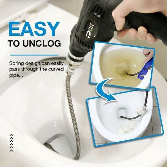 🚿 60% DESCONTO! 🎉 Mola elétrica para desentupir esgotos – Potente, flexível e leve