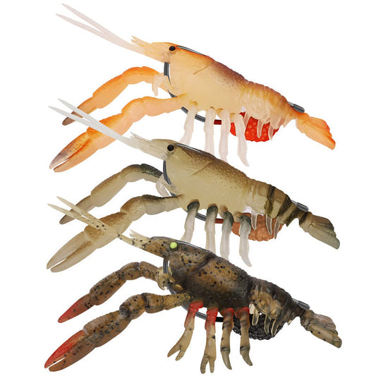 🔥💯Iscas artificiais de pesca pré-montadas em formato de camarão macio