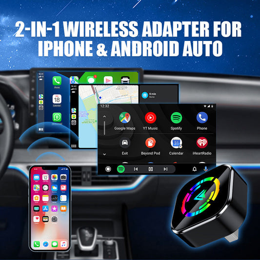 📱50% DI SCONTO ORA! 🚗 Adattatore Wireless 2-in-1 per iPhone & Android Auto – Trasmissione Senza Fili, Connessione Stabile & Facile Installazione ⚡📦
