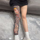 🔥Experiência emocionante sem danos🔥Manga de perna elástica com estampa de tatuagem