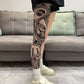 🔥Experiência emocionante sem danos🔥Manga de perna elástica com estampa de tatuagem