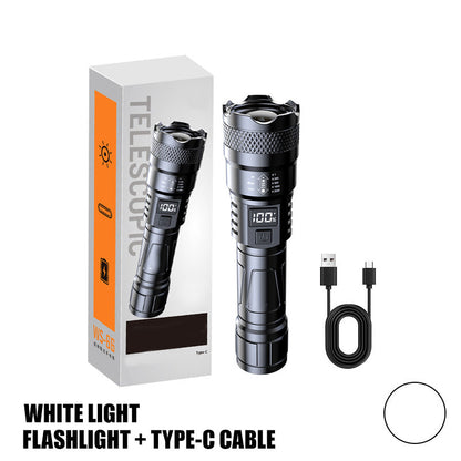 🔦 Lanterna LED Retrátil de Alta Potência | Foco com Zoom e Comprimento Ajustável 🚀