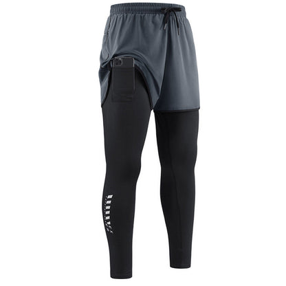 🏃 Movimente-se sem limites 🔥 Calça legging e shorts de corrida 2 em 1 para homens