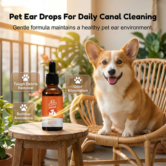 🐶🐱Gotas auriculares naturais para cães e gatos, para coceira e acúmulo de cera