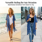 🥳Sucesso de Vendas de 2026🥳💞 Mais de 50.000 unidades vendidas! 👗🌿 50% de desconto! Cardigã feminino de tricô – Tecido de tricô respirável com barra desfiada. Caimento excelente, valorizando a silhueta. 🌊✨
