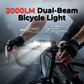 🚴50% DESCONTO AGORA! Farol de bicicleta recarregável via USB com feixe duplo de 2000 lúmens, impermeável e com foco ajustável, ideal para ciclismo noturno e BTT.