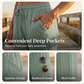 📢📢50% off new arrivals-Women's Solid-Color Pleated Cotton-Linen Cropped Pants