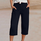 📢📢50% off new arrivals-Women's Solid-Color Pleated Cotton-Linen Cropped Pants
