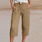 📢📢50% off new arrivals-Women's Solid-Color Pleated Cotton-Linen Cropped Pants