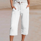 📢📢50% off new arrivals-Women's Solid-Color Pleated Cotton-Linen Cropped Pants