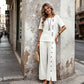 🔥🔥New arrivals-Women's Casual Top & Wide-Leg Pants 2-Piece Set