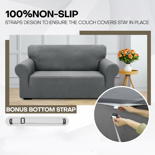 📢📢50% DESCONTO!! ⏰Capa de sofá em jacquard de alta elasticidade com tiras antiderrapantes
