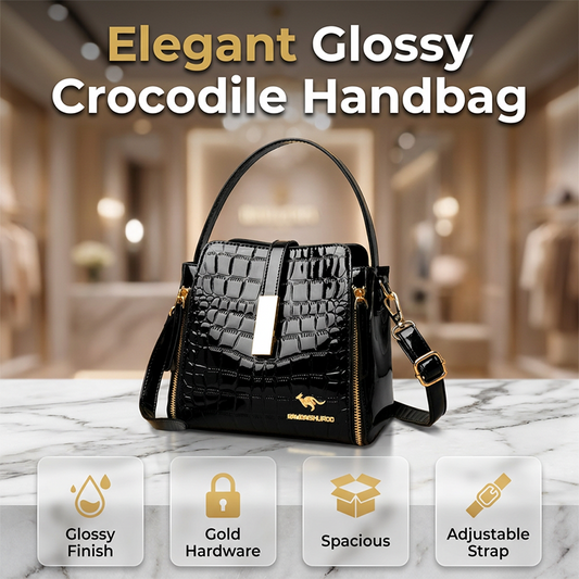 🏆ÚLTIMO DIA DE PROMOÇÃO! 50% DE DESCONTO🔥Bolsa feminina com estampa de crocodilo brilhante