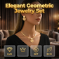 💫 50% DE DESCONTO POR TEMPO LIMITADO! ✨ Conjunto de Joias Geométricas Modernas – Banhado a Ouro, Leve e Elegante 🔶