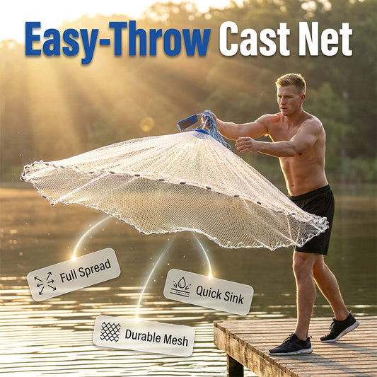 🎣 50% DESCONTO AGORA! ✨ Rede de pesca Easy-Throw – Malha resistente, afundamento rápido e pega ergonómica – Essencial para a pesca 🌊