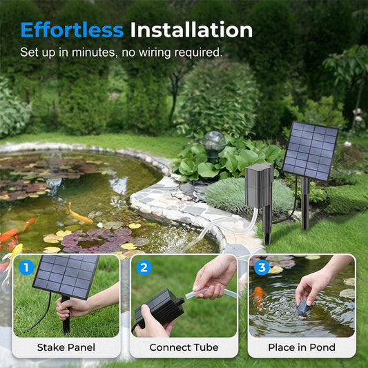Mais de 50.000 unidades vendidas! 💧🐟 50% de desconto! 🔥 Aerador solar para lago com bomba de ar