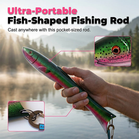 🔥Promoção Imperdível de 2026: 50% de desconto✨Conjunto de Cana e Carreto de Pesca Telescópico em Forma de Peixe