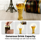 Copo de cerveja de grande capacidade com relevo ornamentado