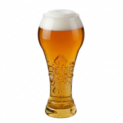 Copo de cerveja de grande capacidade com relevo ornamentado