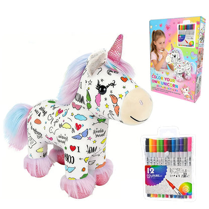 ✨Kit DIY de Pelúcia de Unicórnio para Colorir🦄