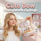Cartoon Bow Transparent Zip Lock Bags