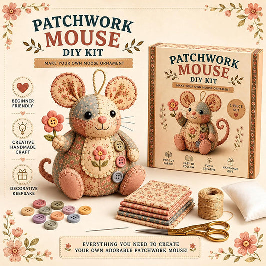 🥳Sucesso de Vendas de 2026🥳💞 Mais de 33.000 unidades vendidas! Kit de Costura DIY Ratinho Patchwork