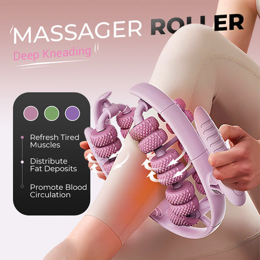 🦵 COMPRE 3 E LEVE 1 GRÁTIS! 💆‍♀️ Massageador de Pernas com Rolos - Alivia a Tensão Muscular e Melhora a Circulação, Portátil para Uso em Casa/Escritório ✨📦