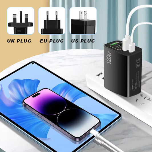 🔥 🔥 Carregador rápido de 120 W com 5 portas🔥