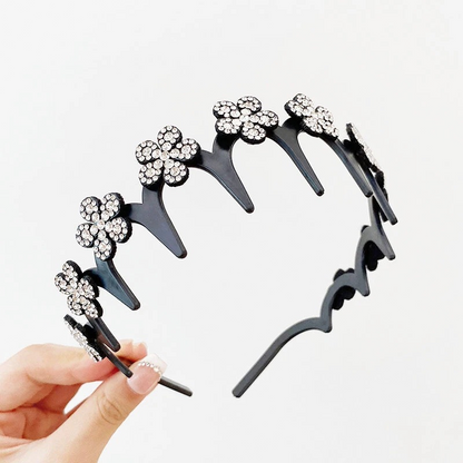 💥Conjunto de Tiara Ondulada com Cristais - Acessório de Cabelo Leve, Antiderrapante e Feminino, com Faixa Ondulada e Detalhes em Cristais Brilhantes para Casamentos e Uso Diário, Item Feminino e Delicado