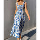 🌸Vestido feminino elegante de verão com alças florais – Estilo resort de verão descomplicado ✨