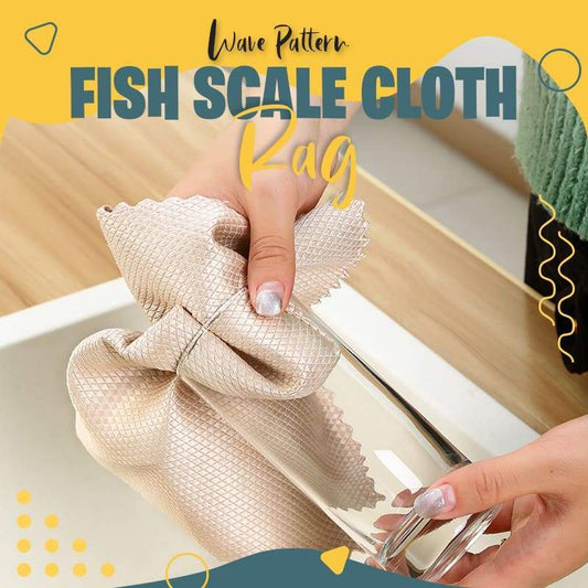 ✨Promoção de Ano Novo✨ Pano de Pano com Estampa de Ondas e Escamas de Peixe