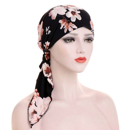 📢📢50% DE DESCONTO!! ⏰Turbante/Lenço de Cabeça Floral Feminino Pré-Amarrado