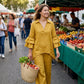 Oferta por tempo limitado - Blusa minimalista feminina de manga comprida e calça pantalona