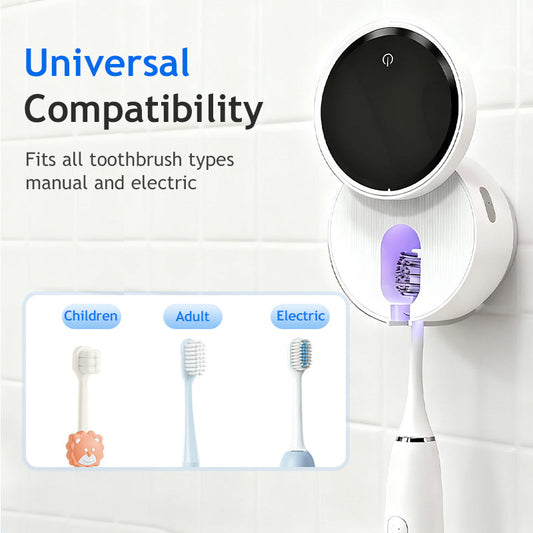 🔥 🔥 Suporte de Escova de Dentes Inteligente com Esterilizador UV para Montagem na Parede