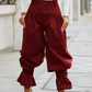 👖🎉 Calças femininas estilo «lanterna» com pregas e babados nas bainhas – Leves e arejadas – Perfeitas para o verão, para a praia ou para um look boho romântico – femininas e confortáveis 🌸