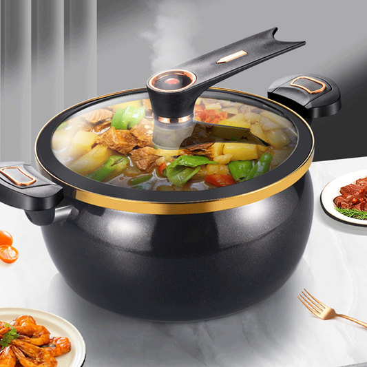 Panela de sopa de grande capacidade com revestimento esmaltado para micro-pressão