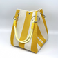 ⏳Oferta por tempo limitado com 50% de desconto⏰Bolsa Bucket em Tricô às Riscas👜