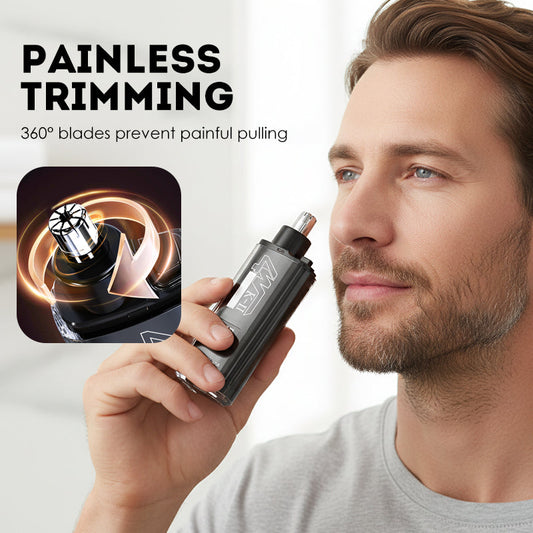 📢Oferta por tempo limitado!! ⏰Aparador de pelos do nariz e orelhas 360° – Lavável (IPX7) e com uma duração de bateria de 30 dias